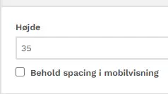 35 pikseler i et spacer modul